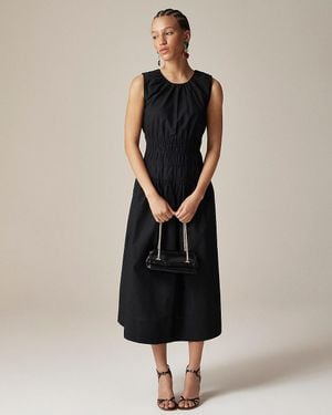 J.Crew Petite Smocked Sleeveless Dress - Black