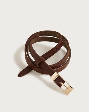 J.Crew Skinny Italian Leather Belt - Natural