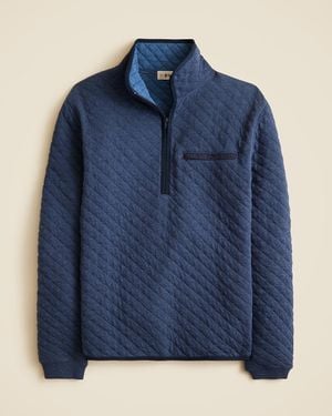 J.Crew Quilted Quarter-Zip Pullover - Green