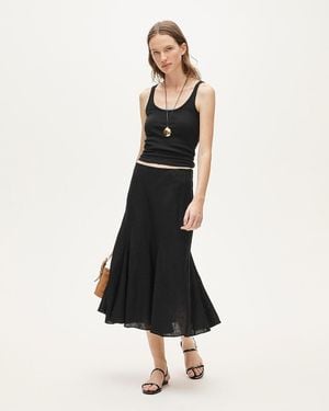 J.Crew Gwyneth Flounce-Hem Slip Skirt - Black