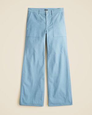 J.Crew Camp-Pocket Wide-Leg Pant - Blue