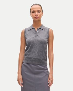 J.Crew Featherweight Cashmere Polo Sweater Shell - Blue