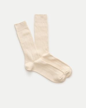 J.Crew Ribbed Cotton-Blend Socks - White