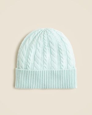 J.Crew Cashmere Cable-Knit Beanie - Blue