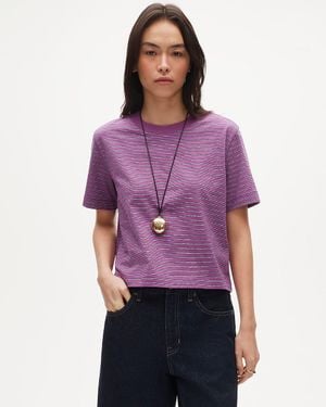 J.Crew Boyfriend Jersey Relaxed Cropped T-Shirt - Purple