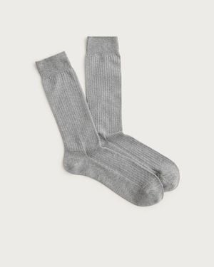 J.Crew Texture-Stripe Socks - Gray