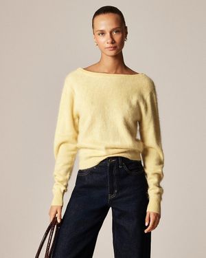 J.Crew Brushed Cashmere Relaxed-Fit Reversible Cardigan - Natural