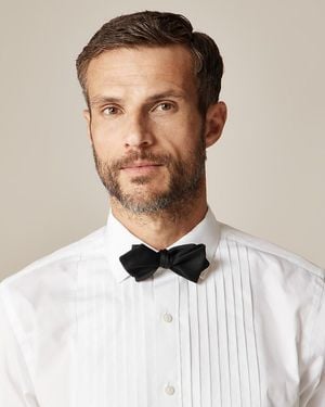 J.Crew Italian Matte Satin Point Bow Tie - White