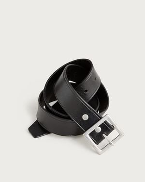 J.Crew Wallace & Barnes Italian Leather Belt With Square Brass Buckle - Black
