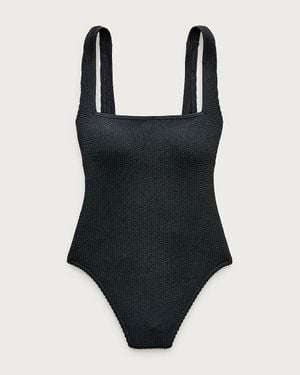 J.Crew Squareneck Scrunchie One-Piece - Black