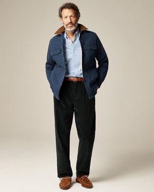 J.Crew Sherpa-Lined Duck Canvas Shirt-Jacket - Blue