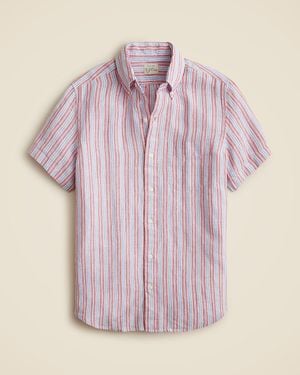 J.Crew Short-Sleeve Baird Mcnutt Irish Linen Shirt - Pink