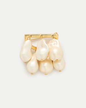 J.Crew Tiered Brooch - White