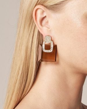 J.Crew Square Gemstone Stud Earrings - Natural