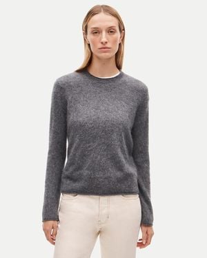 J.Crew Rolled Cashmere Long-Sleeve Sweater - Gray