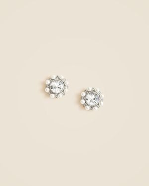 J.Crew And Pearl Button Earrings - Natural
