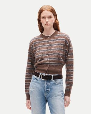 J.Crew Brushed Cashmere Waisted Cardigan - Blue