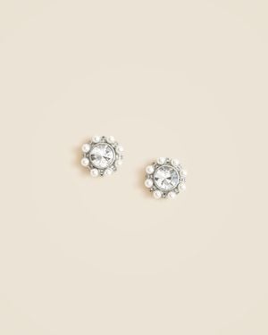 J.Crew And Pearl Button Earrings - Natural