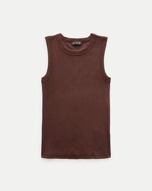 J.Crew Perfect Rib Crewneck Tank Top - Brown