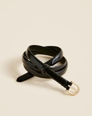 J.Crew Skinny Italian Leather Belt - Black