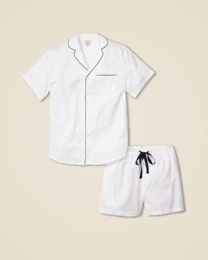 J.Crew Petite Plume Short Set With Piping - White