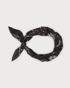 J.Crew Printed Lightweight Cotton Scarf - Black