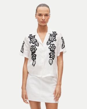 J.Crew Short-Sleeve Button-Up Top - White