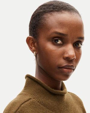 J.Crew Pavé Hoop Earrings - Natural