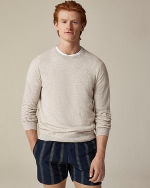 J.Crew Marled Cashmere-Linen Blend Sweater - Natural