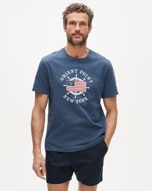 J.Crew Vintage-Wash Cotton Graphic T-Shirt - Blue