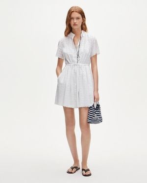J.Crew Mini Cerise Shirt-Dress - White