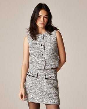 J.Crew Heathered Tweed Crewneck Vest - Gray
