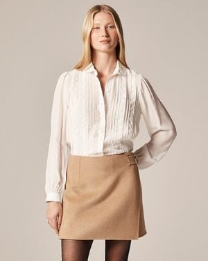 J.Crew Lace-Trim Button-Up Shirt With Club Collar - Natural