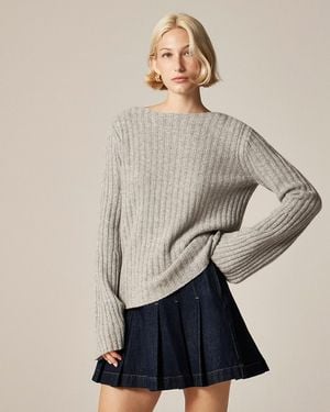 J.Crew Ribbed Boatneck Sweater - Natural