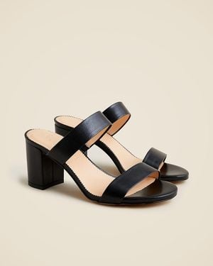 J.Crew Lucie Double-Strap Block-Heel Sandals - Black
