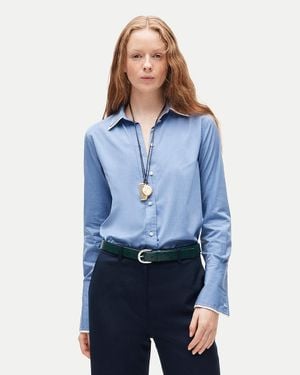 J.Crew Jules Double-Layer Button-Up Shirt - Blue