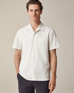 J.Crew Short-Sleeve Secret Wash Cotton Poplin Camp-Collar Shirt - White