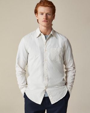 J.Crew Secret Wash Cotton Poplin Shirt With Point Collar - Natural