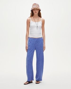 J.Crew Towel Terry Barrel-Leg Sweatpant - Blue