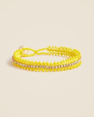 J.Crew Beaded Faux-Pearl Bracelet - Metallic
