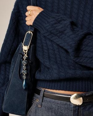 J.Crew Crystal Bow Bag Charm - Blue