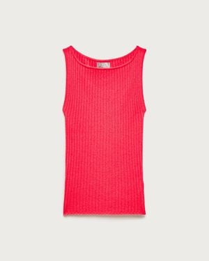 J.Crew Featherweight Cashmere Boatneck Ribbed Tank Top - Pink