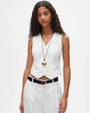 J.Crew Shrunken V-Neck Vest Top - White