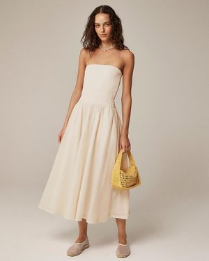 J.Crew Strapless Mixy Dress - Natural