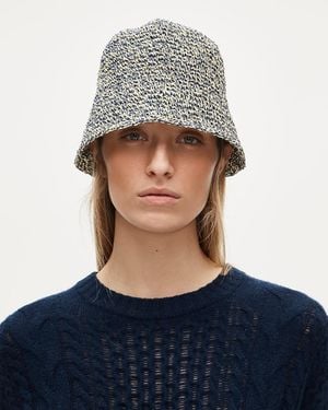 J.Crew Handcrocheted Marled Straw Hat - Blue