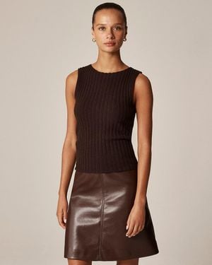 J.Crew Wide-Rib Cashmere Sweater Shell - Brown
