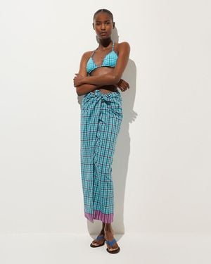 J.Crew Convertible Indian Madras Sarong - Blue