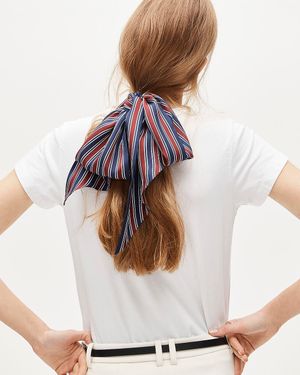 J.Crew Printed Silk Scarf - White