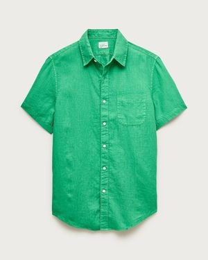 J.Crew Short-Sleeve Washed Linen Shirt - Green