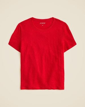 J.Crew New Relaxed Linen T-Shirt - Red